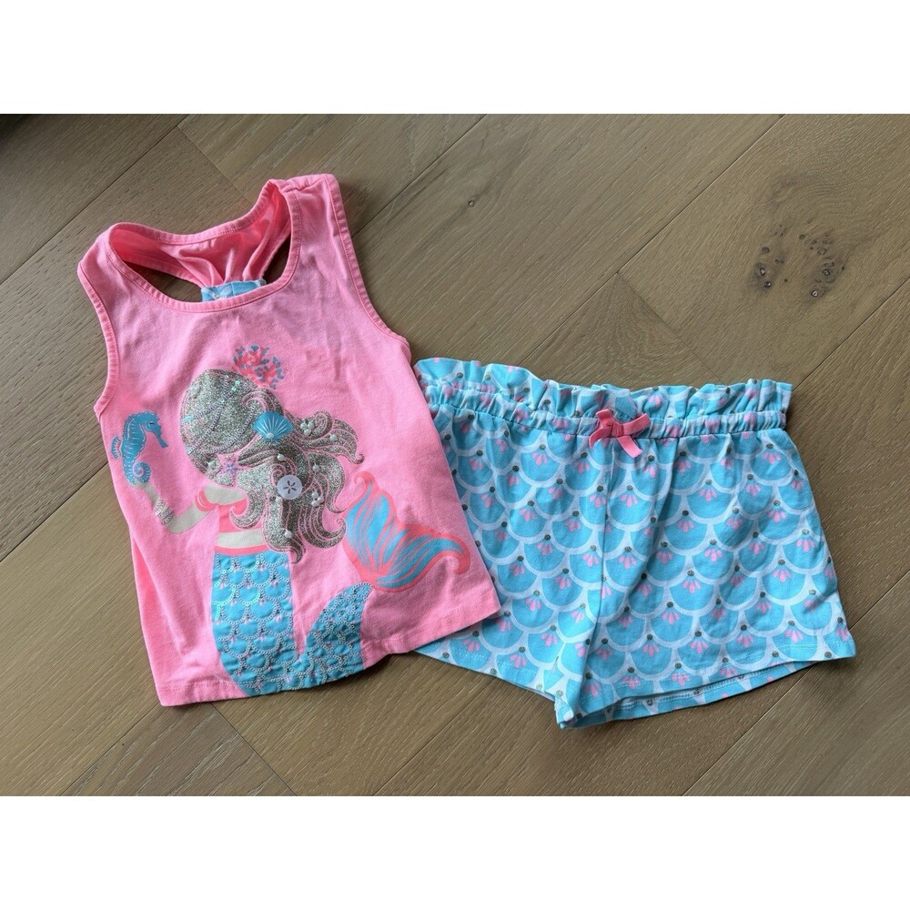 Tommy Bahama Girls Size M 7-8 “Make Waves Like a Mermaid" Tank Shorts Set NWOT